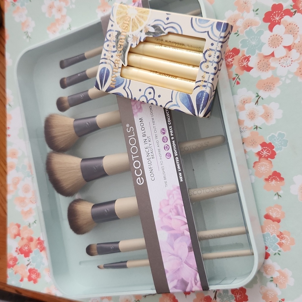 Eco tools brush set Colourpop eyeshadow sticks new in box